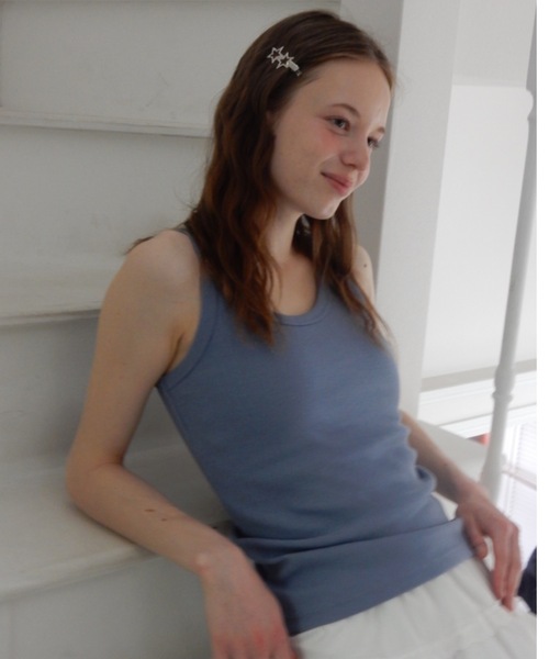 Birthday room（バースデイルーム）の「テレコベーシックタンク/teleco basic tanktop（タンクトップ・レディース・チャコールグレー/アイボリー/ブルー・FREE）」の4枚目の写真