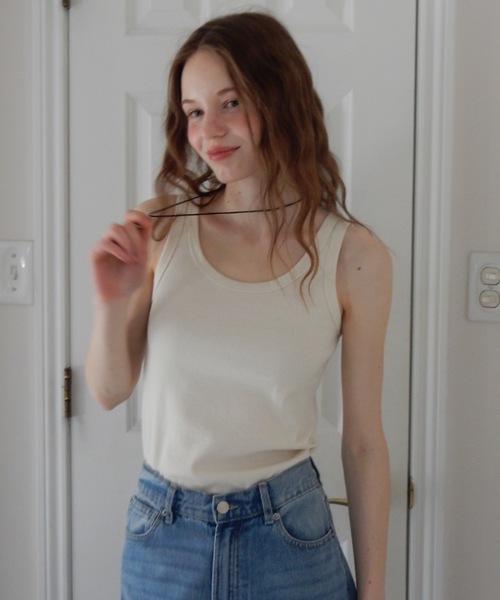 Birthday room（バースデイルーム）の「テレコベーシックタンク/teleco basic tanktop（タンクトップ・レディース・チャコールグレー/アイボリー/ブルー・FREE）」の11枚目の写真