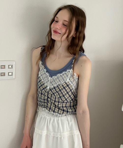 Birthday room（バースデイルーム）の「テレコベーシックタンク/teleco basic tanktop（タンクトップ・レディース・チャコールグレー/アイボリー/ブルー・FREE）」の17枚目の写真