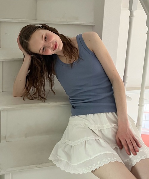 Birthday room（バースデイルーム）の「テレコベーシックタンク/teleco basic tanktop（タンクトップ・レディース・チャコールグレー/アイボリー/ブルー・FREE）」の19枚目の写真