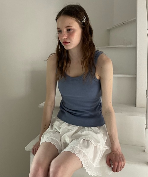 Birthday room（バースデイルーム）の「テレコベーシックタンク/teleco basic tanktop（タンクトップ・レディース・チャコールグレー/アイボリー/ブルー・FREE）」の21枚目の写真