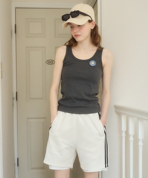 Birthday room（バースデイルーム）の「テレコベーシックタンク/teleco basic tanktop（タンクトップ・レディース・チャコールグレー/アイボリー/ブルー・FREE）」の12枚目の写真