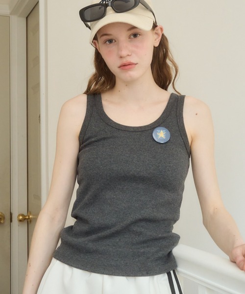 Birthday room（バースデイルーム）の「テレコベーシックタンク/teleco basic tanktop（タンクトップ・レディース・チャコールグレー/アイボリー/ブルー・FREE）」の14枚目の写真