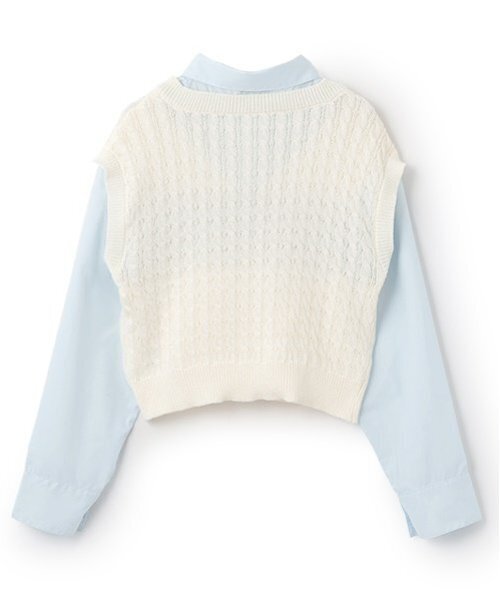 LOVETOXIC（ラブトキシック）の「レイヤードニット（ベスト・キッズ・トップグレー/ライトグリーン/オフホワイト/ネイビー・L:160cm/S:140cm/M:150cm）」の11枚目の写真