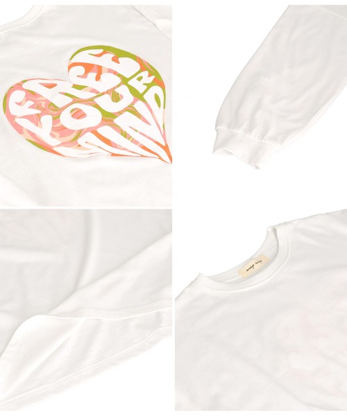 anap mimpi(アナップミンピ)の「ヒッピー ハート ロゴ長袖 ビッグ ロンT(Tシャツ/カットソー・レディース・ブラック/オフホワイト・FREE)」の12枚目の写真