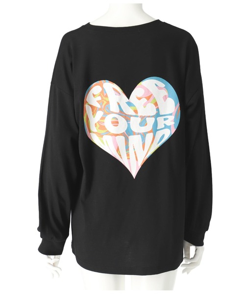anap mimpi(アナップミンピ)の「ヒッピー ハート ロゴ長袖 ビッグ ロンT(Tシャツ/カットソー・レディース・ブラック/オフホワイト・FREE)」の17枚目の写真