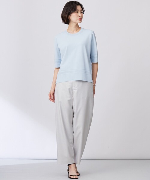 J.PRESS(ジェイプレス)の「【洗える】RAYON ELITE STRETCH クルーネック ニット(ニット/セーター・レディース・ライトグリーン系/ネイビー系/ピンク系/ベージュ系/サックスブルー系・MEDIUM/LARGE)」の9枚目の写真