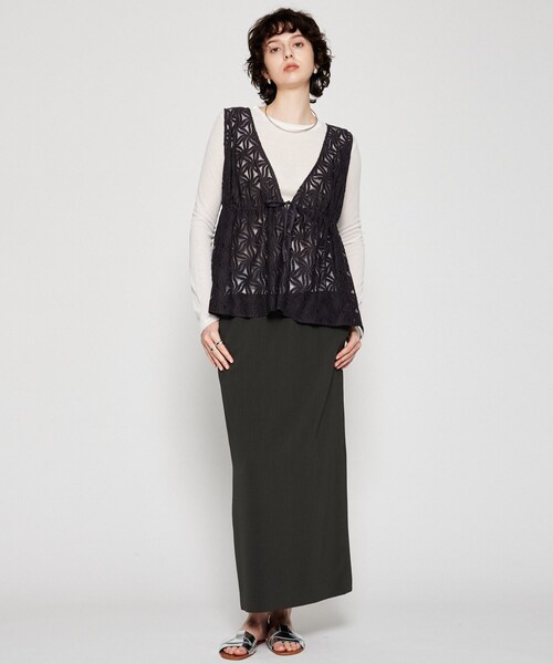 cloenc（クロエンス）の「【セットアップ／マシンウォッシュ】イージーIラインスカート（スカート・レディース・グレー/チャコールグレー/ナチュラル・01/02/03）」の13枚目の写真