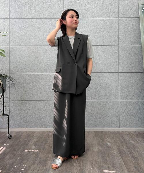 cloenc（クロエンス）の「【セットアップ／マシンウォッシュ】イージーIラインスカート（スカート・レディース・グレー/チャコールグレー/ナチュラル・01/02/03）」の4枚目の写真