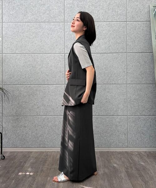 cloenc（クロエンス）の「【セットアップ／マシンウォッシュ】イージーIラインスカート（スカート・レディース・グレー/チャコールグレー/ナチュラル・01/02/03）」の6枚目の写真