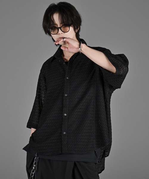 ADRER（アドラー）の「25ss loose silhouette lace/sheer shirt / 25SS ルーズシルエットレース/シアーシャツ（シャツ/ブラウス・メンズ・ブラック系1/ホワイト系1/ブラック系2/ホワイト系2/ブラック系3/ブルー系1/ホワイト系3・XS/S/M/L）」の6枚目の写真
