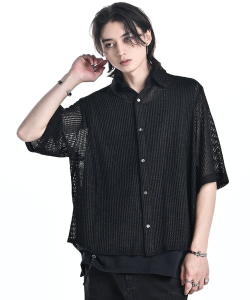 ADRER(�A�h���[)��loose silhouette lace/sheer shirt / ���[�Y�V���G�b�g���[�X/�V�A�[�V���c(�V���c/�u���E�X)