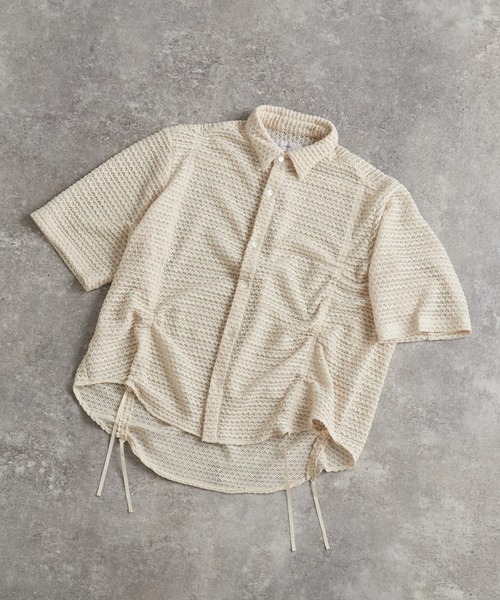 ADRER（アドラー）の「25ss loose silhouette lace/sheer shirt / 25SS ルーズシルエットレース/シアーシャツ（シャツ/ブラウス・メンズ・ブラック系1/ホワイト系1/ブラック系2/ホワイト系2/ブラック系3/ブルー系1/ホワイト系3・XS/S/M/L）」の20枚目の写真