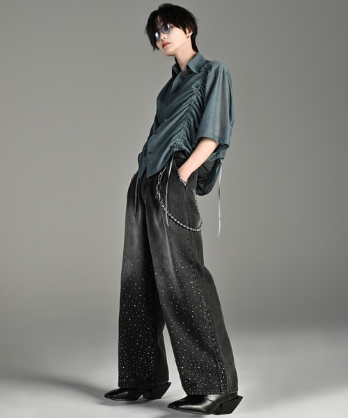 ADRER（アドラー）の「loose silhouette lace/sheer shirt / ルーズシルエットレース/シアーシャツ（シャツ/ブラウス・メンズ・ブラック系2/ホワイト系1/ホワイト系2/ブラック系1/ブラック系3/ブルー系1/ホワイト系3・L/M/S/XS）」の16枚目の写真