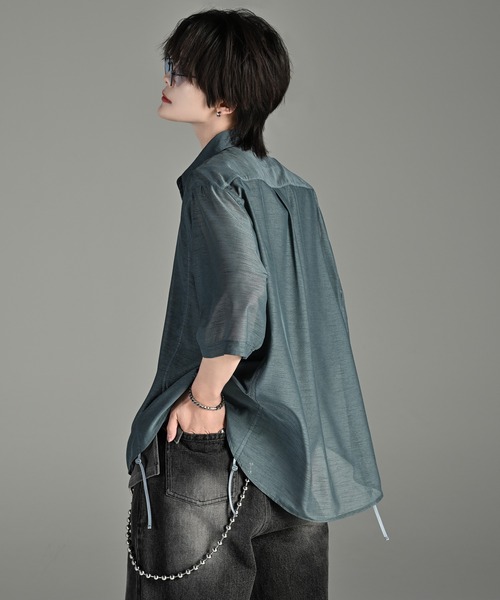ADRER（アドラー）の「loose silhouette lace/sheer shirt / ルーズシルエットレース/シアーシャツ（シャツ/ブラウス・メンズ・ブラック系2/ホワイト系1/ホワイト系2/ブラック系1/ブラック系3/ブルー系1/ホワイト系3・L/M/S/XS）」の17枚目の写真