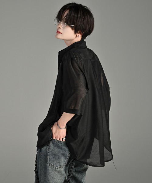 ADRER（アドラー）の「loose silhouette lace/sheer shirt / ルーズシルエットレース/シアーシャツ（シャツ/ブラウス・メンズ・ブラック系2/ホワイト系1/ホワイト系2/ブラック系1/ブラック系3/ブルー系1/ホワイト系3・L/M/S/XS）」の8枚目の写真