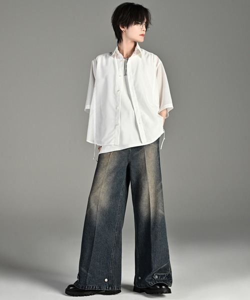 ADRER（アドラー）の「loose silhouette lace/sheer shirt / ルーズシルエットレース/シアーシャツ（シャツ/ブラウス・メンズ・ブラック系2/ホワイト系1/ホワイト系2/ブラック系1/ブラック系3/ブルー系1/ホワイト系3・L/M/S/XS）」の11枚目の写真