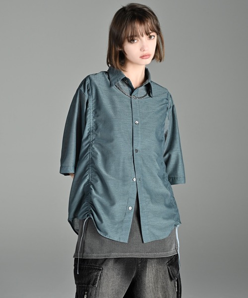 ADRER（アドラー）の「loose silhouette lace/sheer shirt / ルーズシルエットレース/シアーシャツ（シャツ/ブラウス・メンズ・ブラック系2/ホワイト系1/ホワイト系2/ブラック系1/ブラック系3/ブルー系1/ホワイト系3・L/M/S/XS）」の14枚目の写真