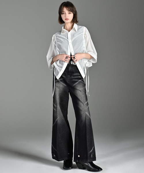 ADRER(アドラー)の「loose silhouette lace/sheer shirt / ルーズシルエットレース/シアーシャツ(シャツ/ブラウス・メンズ・ブラック系2/ホワイト系1/ホワイト系2/ブラック系1/ブラック系3/ブルー系1/ホワイト系3/ブラック系5/ブラック系4/ホワイト系4・L/M/S/XS)」の22枚目の写真