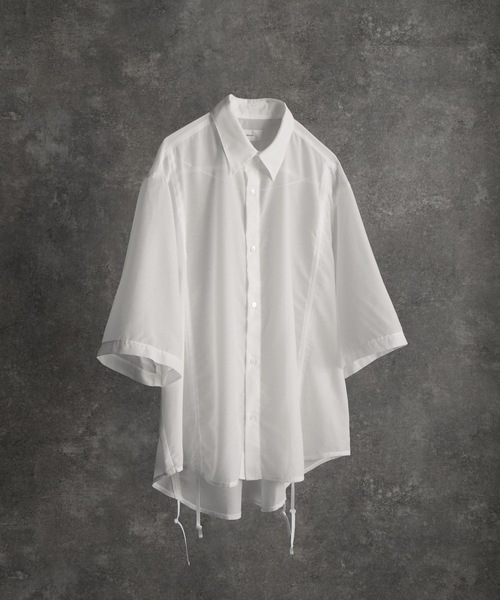 トップス 25ss loose silhouette lace/sheer shirt セール】25ss loose silhouette lace/sheer shirt / 25SS ルーズ
