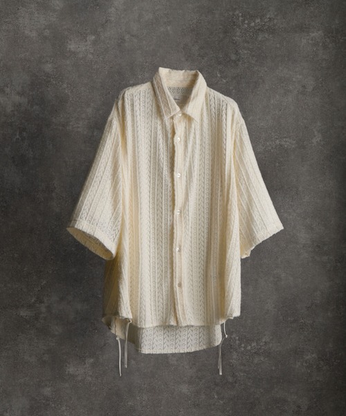 トップス 25ss loose silhouette lace/sheer shirt セール】25ss loose silhouette lace/sheer shirt / 25SS ルーズ
