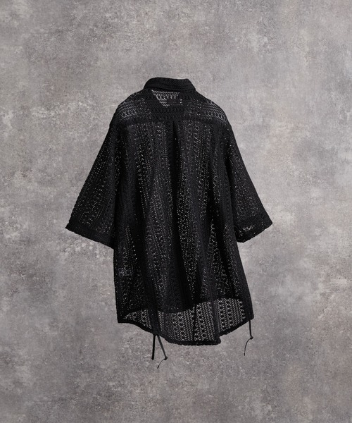 セール】loose silhouette lace/sheer shirt / ルーズシルエットレース