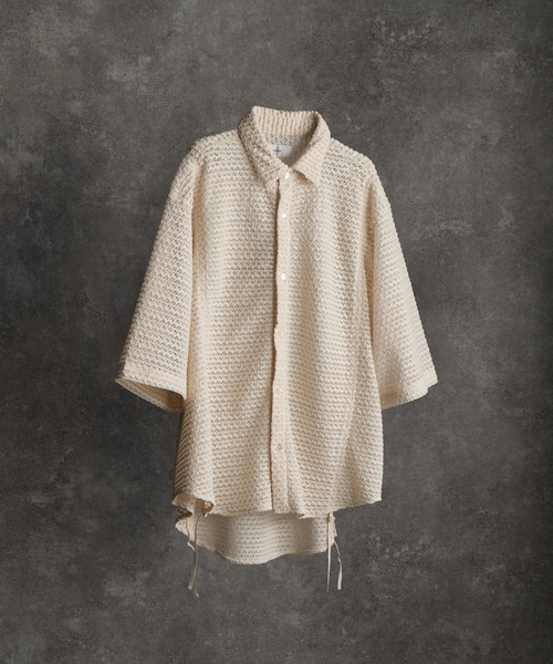 トップス 25ss loose silhouette lace/sheer shirt 25ss loose silhouette lace/sheer shirt / 25SS ルーズ