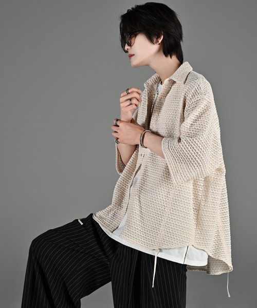 ADRER（アドラー）の「25ss loose silhouette lace/sheer shirt / 25SS ルーズシルエットレース/シアーシャツ（シャツ/ブラウス・メンズ・ブラック系1/ホワイト系1/ブラック系2/ホワイト系2/ブラック系3/ブルー系1/ホワイト系3・XS/S/M/L）」の8枚目の写真