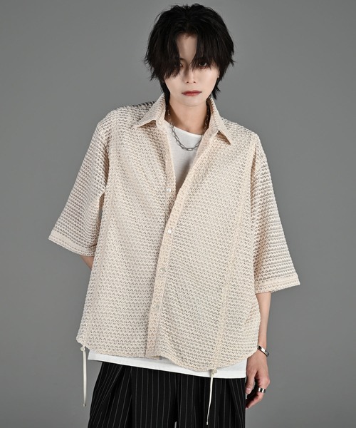 ADRER（アドラー）の「25ss loose silhouette lace/sheer shirt / 25SS ルーズシルエットレース/シアーシャツ（シャツ/ブラウス・メンズ・ブラック系1/ホワイト系1/ブラック系2/ホワイト系2/ブラック系3/ブルー系1/ホワイト系3・XS/S/M/L）」の21枚目の写真
