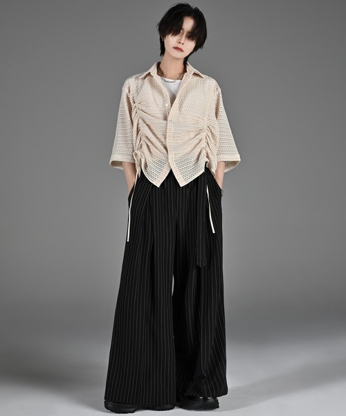 トップス 25ss loose silhouette lace/sheer shirt セール】25ss loose silhouette lace/sheer shirt / 25SS ルーズ