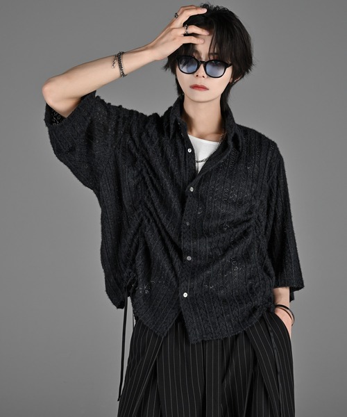 ADRER（アドラー）の「25ss loose silhouette lace/sheer shirt / 25SS ルーズシルエットレース/シアーシャツ（シャツ/ブラウス・メンズ・ブラック系1/ホワイト系1/ブラック系2/ホワイト系2/ブラック系3/ブルー系1/ホワイト系3・XS/S/M/L）」の12枚目の写真