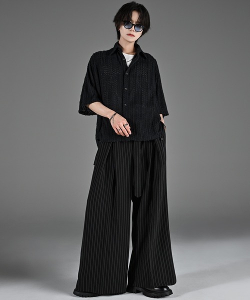 ADRER（アドラー）の「25ss loose silhouette lace/sheer shirt / 25SS ルーズシルエットレース/シアーシャツ（シャツ/ブラウス・メンズ・ブラック系1/ホワイト系1/ブラック系2/ホワイト系2/ブラック系3/ブルー系1/ホワイト系3・XS/S/M/L）」の13枚目の写真