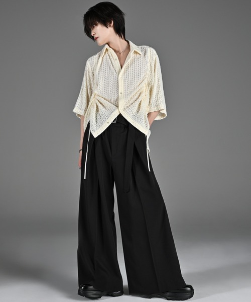 ADRER（アドラー）の「25ss loose silhouette lace/sheer shirt / 25SS ルーズシルエットレース/シアーシャツ（シャツ/ブラウス・メンズ・ブラック系1/ホワイト系1/ブラック系2/ホワイト系2/ブラック系3/ブルー系1/ホワイト系3・XS/S/M/L）」の16枚目の写真