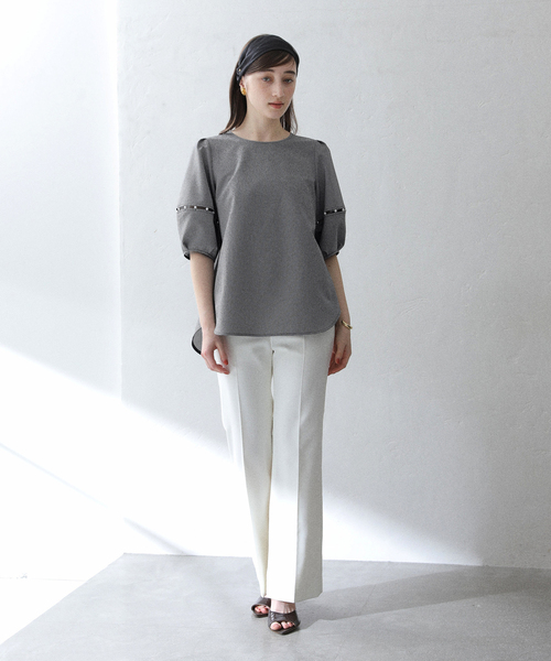 La TOTALITE(ラトータリテ)の「【洗える】クルーパールブラウス(シャツ/ブラウス・レディース・ホワイト/ネイビー/ブラック・FREE)」の11枚目の写真