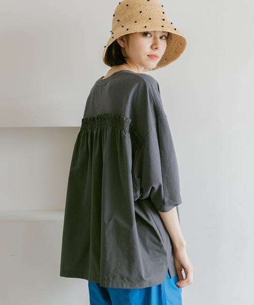 niko and...（ニコアンド）の「バック布帛CITYフォトＴシャツ（Tシャツ/カットソー・レディース・ナチュラル/オフホワイト/チャコール/ピンク・FREE）」の16枚目の写真