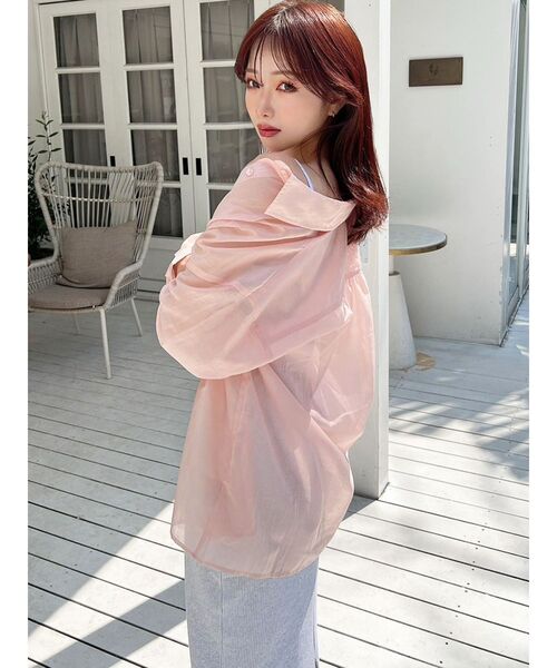 RESEXXY（リゼクシー）の「シアールーズシャツ（シャツ/ブラウス・レディース・ブラック/ホワイト/ピンク・FREE）」の4枚目の写真