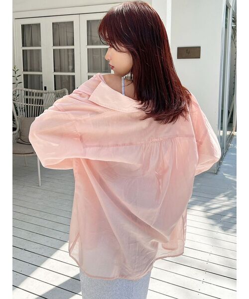 RESEXXY（リゼクシー）の「シアールーズシャツ（シャツ/ブラウス・レディース・ブラック/ホワイト/ピンク・FREE）」の5枚目の写真