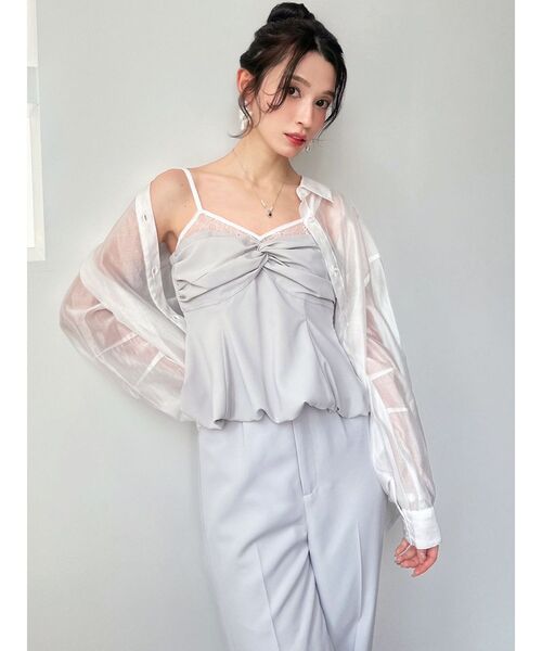 RESEXXY（リゼクシー）の「シアールーズシャツ（シャツ/ブラウス・レディース・ブラック/ホワイト/ピンク・FREE）」の9枚目の写真