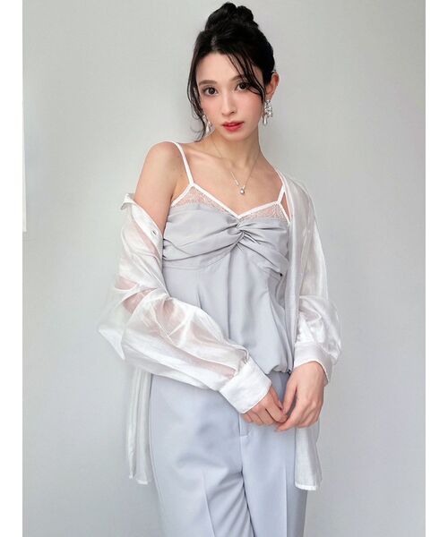 RESEXXY（リゼクシー）の「シアールーズシャツ（シャツ/ブラウス・レディース・ブラック/ホワイト/ピンク・FREE）」の10枚目の写真