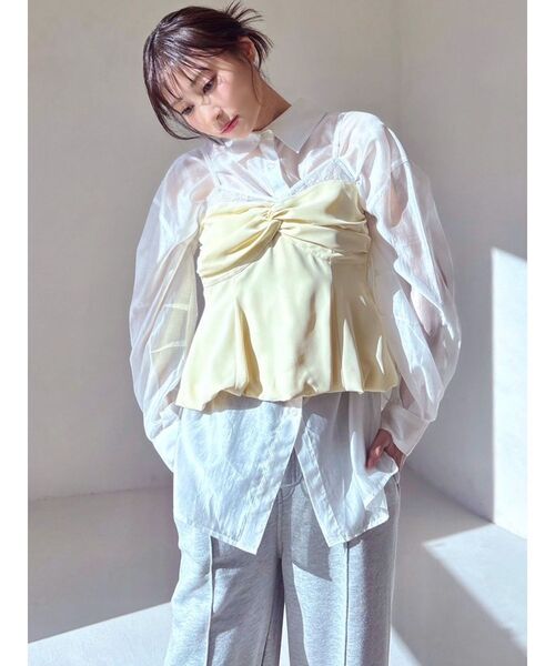 RESEXXY（リゼクシー）の「シアールーズシャツ（シャツ/ブラウス・レディース・ブラック/ホワイト/ピンク・FREE）」の18枚目の写真