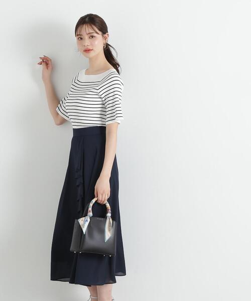 PROPORTION BODY DRESSING（プロポーションボディドレッシング）の「オフショルフレア袖ニット / 1215170407（ニット/セーター・レディース・ネイビー/オレンジ/ホワイト系その他・SMALL/MEDIUM）」の6枚目の写真