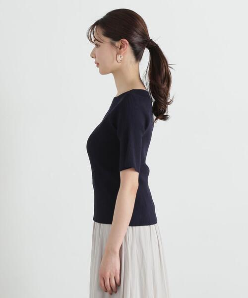 プロポーションボディドレッシング　オフショルフレア袖ニット　ボーダー PROPORTION BODY DRESSING｜オフショルフレア袖ニット | Rakuten