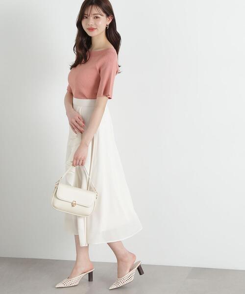 プロポーションボディドレッシング　オフショルフレア袖ニット　ボーダー PROPORTION BODY DRESSING｜オフショルフレア袖ニット | Rakuten