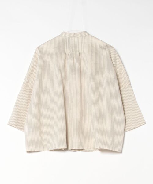 ブラウス シャツ 「ACAR」Thin Stripe ピンタックギャザーブラウス レディース ACAR]Thin Stripe ピンタックギャザーブラウス（シャツ/ブラウス