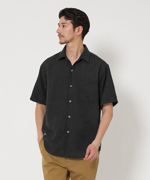 BEAUTY&YOUTH UNITED ARROWS(ビューティーアンドユースユナイテッドアローズ)の「【WEB限定 WARDROBE SMART】スエードライク シャツ(シャツ/ブラウス・メンズ・ブラック/ネイビー/ダークグレー・S/M/L/XL)」の2枚目の写真