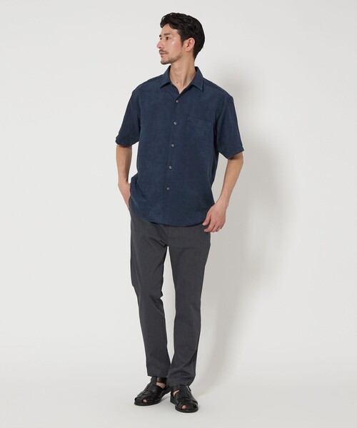 BEAUTY&YOUTH UNITED ARROWS(ビューティーアンドユースユナイテッドアローズ)の「【WEB限定 WARDROBE SMART】スエードライク シャツ(シャツ/ブラウス・メンズ・ブラック/ネイビー/ダークグレー・S/M/L/XL)」の4枚目の写真