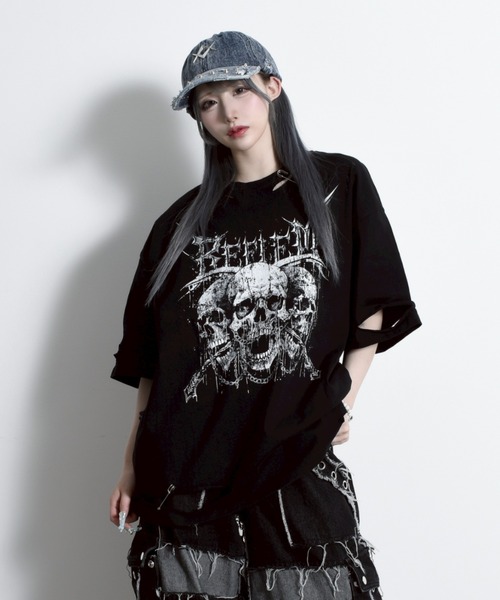 REFLEM(レフレム)の「『REFLEM/レフレム』ダメージデニムCAP(キャップ・レディース・ブラック/ブルー・FREE)」の12枚目の写真