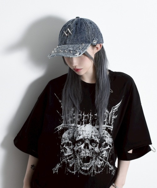 REFLEM(レフレム)の「『REFLEM/レフレム』ダメージデニムCAP(キャップ・レディース・ブラック/ブルー・FREE)」の11枚目の写真