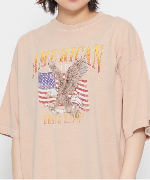 spiritoso(スピリトーゾ)の「【spiritoso】AMERICANプリント イーグルTシャツ(Tシャツ/カットソー・レディース・カーキ/ピンク系その他・FREE)」の9枚目の写真