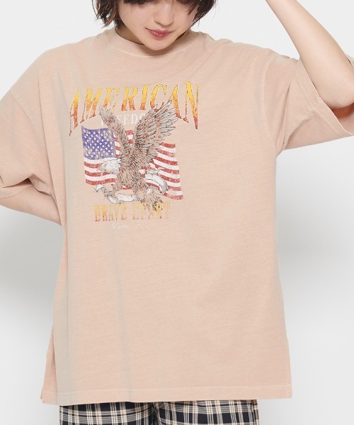 spiritoso(スピリトーゾ)の「【spiritoso】AMERICANプリント イーグルTシャツ(Tシャツ/カットソー・レディース・カーキ/ピンク系その他・FREE)」の10枚目の写真